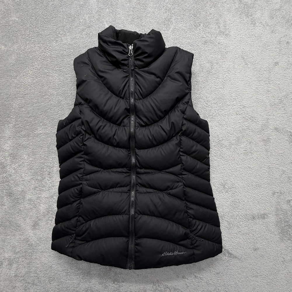 Eddie Bauer EB650 Vest Womens‎ S Black Puffer Insulated Full Zip